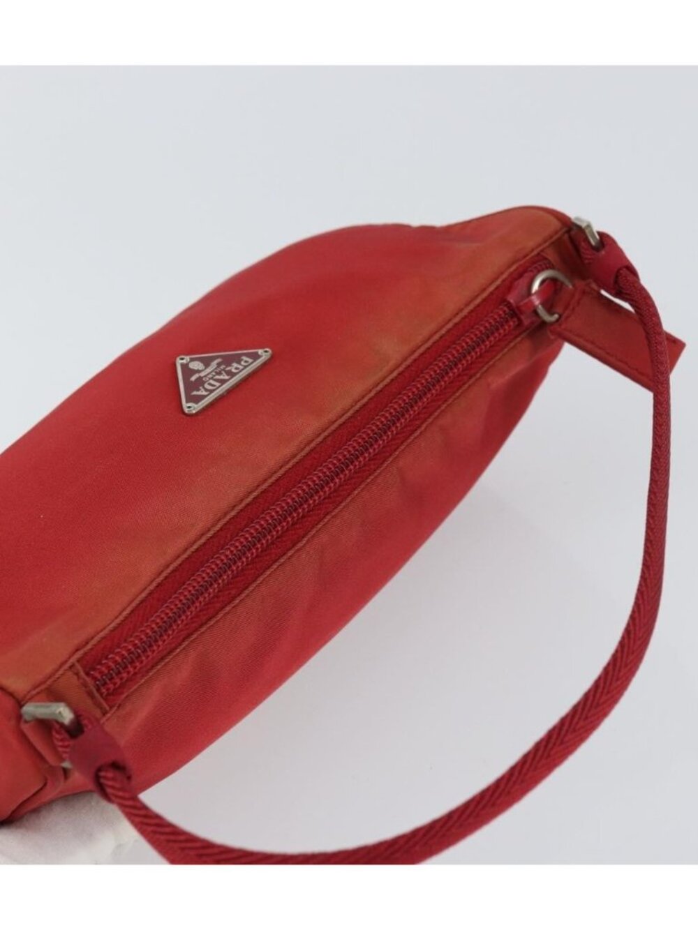 PRADA Accessory Pouch Nylon Red Silver - Picture 5 of 16